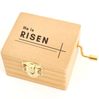 Personalized Music Box He Is Risen Custom Gift for Friends Music Box Tunes Text Valentine's Day or Birthday Wood