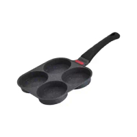 Fried Egg Pan 4 Holes Multi Egg Cooker Pan with Anti Scald Handle Easy Clean