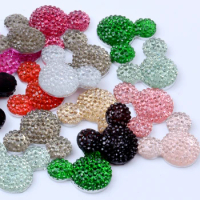 NEW! 20Pcs/bag 20x23mm Flatback Resin Head Design Rhinestone Beads Cabochon Gems Glue On DIY Jewelry Garments Deco