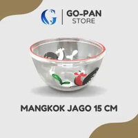 Mangkok Bakso Cap Ayam Jago 1 Liter Kaca Bening Kedaung / Mangkuk Mie Tahan Panas Harga Termurah Bun
