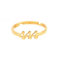 Beruntung 111 222 333 444 555 777 888 999 666 Cincin Stainless Steel Malaikat Nomor Cincin Adjustable Jari Cincin Minimalis Perhiasan