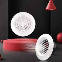 4 Inch Grill Penutup Inline Duct Booster Fan ABS / Ceiling Round Air Grill Plastik