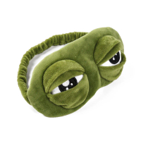 Mặt Nạ Ngủ Du Lịch Sáng Tạo Unisex, Mặt Nạ Mắt Hoạt Hình Ếch Đầy Mũ Trùm Đầu, Che Mắt Blinder, Bịt M