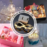 Bateri PERCUMA 1M/2M/5M Lampu LED 3 mod Fairy Light Lampu Raya LED LIGHT String Tali lampu hiasan Kr