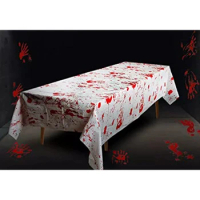 Halloween Bloody Tablecloth Tablecover Disposable Bloody Horrible Table Cover Halloween Tablecloth Scary Tablecloths A0KF