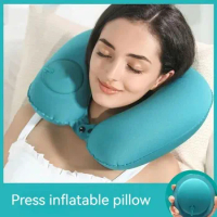 U-Shape Cervical Protection Pillow Inflatable Travel Neck Massager Pillows Shoulder Relaxation Memory Foam Cushion Color Random