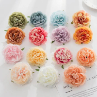 5Pcs Artificial Roses Flowers Wall Wedding Bridal Accessories Clearance Gift Scrapbooking Home Decor Christmas Wreath Silk Peony