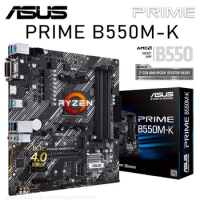 Asus PRIME B550M-K AMD B550 Socket AM4 Motherboard PCI-E 4.0 4 DDR4 128GB 4 SATA III 2 M.2 CrossFireX Motherboard Placa-mãe New