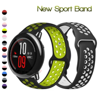 22mm Watch Band Strap for Xiaomi Amazfit Pace Silicone Bracelet Wrist band for Huami Amazfit Stratos 3/2/2S GTR 2 47mm Correa