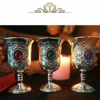 Magic Buddha Altar Chalice Goblet Wicca Altar Pagan Retro Divination Props Gothic Cocktail Whiskey Cup Pub Bar Wine Glass