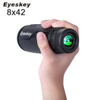 Eyeskey-Monocular Telescope, Bak4 Prism Optics, Waterproof Hunting Scopes, Camping Hand Focus, Travel Binoculars, 8x42