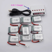 Charger+10pcs 3.7V 25C 300mAh 602030 Rechargeable Polymer Lipo Li Battery For DFD F182 F183 H8C Syma X5 FY530 RC Drone