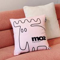 【moz】moz瑞典 北歐風雙面抱枕套 45cm(原創線條-可愛粉)