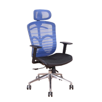 DFhouse 肯尼斯電腦辦公椅(鋁合金椅腳)(藍色)