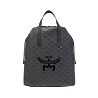 MCM [12.12 Dealcember] Medium Himmel Drawstring Backpack In Lauretos Dark Grey/White