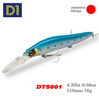 D1 Slow Floating Minnow 110mm 16g Hard Bait Artificial Wobbler Salt/Fresh Water Lures For Pike Bass Long Casting Fishing Tackle