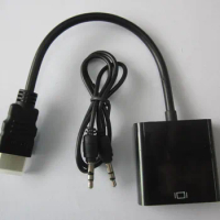 HDMI-compatible to VGA with 3.5mm plug Video adaptor HDTV CRT Monitor TV for XBOX 360 PS3 HDTV to VGA Converter 50pcs