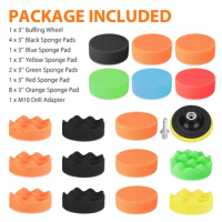 24pcs 3-in Polishing Pad Kit Sponge Buffing Pads For Car Foam Drill Car  Care Polisher Buffing Kit F