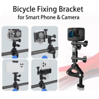 for Gopro 11 10 9 Bike Clamp Osmo Action 2/3 Bike Handlebar Fixing Bracket Phone Clamp Riding Clamp Support Holder Adapter Mount