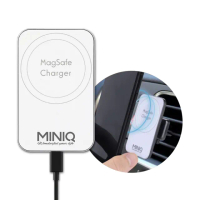 【MINIQ】MagSafe 15W輕薄快充板 強力磁吸無線充電器 車載居家兩用(附車用磁吸夾)