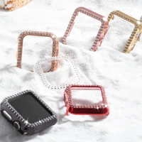 Case for Apple Watch 9/8/7 41mm 45mm Bling Rhinestone Women Protective Case Bumper Frame Cover iWatch Series 40mm 44mm 6/5/4 SE