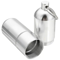 Aluminum Alloy Cigarette Holder Capsule Case Waterproof Pill Toothpick Holder Key Ring
