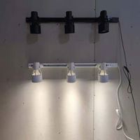 led免布線免打孔免釘射燈可粘墻壁軌道燈帶插頭可移動插電散光燈