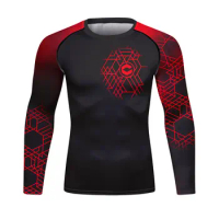 Men's Compression Sports Shirt Men Athletic Comfortable Long Sleeves Tshirt for Sports Workout（22432）