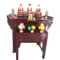 ZK New Chinese Modern Household Buddha Shrine Solid Wood Altar God of Wealth Worship Table Guanyin Table
