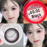 คอนแทคเลนส์ รุ่น Sakura สีดำ Black มีค่าสายตา (0.00)-(-5.50) เปลี่ยนแทนทุกเดือน