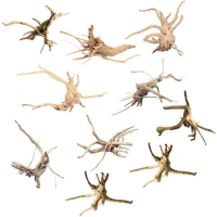 Mini Driftwood For Aquarium Natural Wood Branches Fish Tank Decorations Reptiles Tree Trunk Driftwood Assorted(30 Pack)