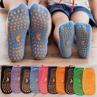 3 Pairs Kids Adults Anti-Slip Floor Socks Parent-Child Trampoline Cotton Breathable Socks Elasticity Sports Boys Girls
