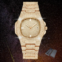 Fashion Watches iced out Men's Watches Ice Cream Quartz Analog Watch Diamond 4 Colors Men's Quartz H