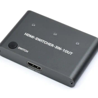 HDMI 4K Switcher, 3 In 1 Out, One-Click Switch Input Devices To Share One HDMI Screen, Support HDMI 1.4b and DVI1.0 standard