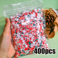 1000/400/100pcs Christmas Polymer Clay Nail Slices Mixed-size(3-5mm) Snowflakes Flakes 3D Soft Clay Slimes Manicure Decoration