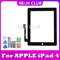 100% Tested Touch Screen For iPad 4 iPad4 A1458 A1459 A1460 LCD Outer Digitizer Sensor Glass Panel Replacement