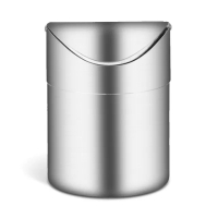 【AHOYE】不鏽鋼桌面垃圾桶 1.5L 小垃圾桶 桌面收納 車用垃圾桶