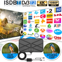 2022 New 4K 25dB Digital DVB-T2 TV Antenna with amplifier Booster 3000 Miles HD 1080P Aerial For Car antenna Indoor Smart TV