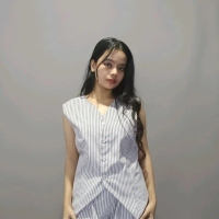 One set vest & stripe pants korean style|savila.id