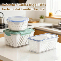zaoao Food Container Kotak Penyimpanan Makanan Buah dan Sayur Kulkas / Keranjang Saringan Pengering 