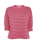 เสื้อ CW Round Neck Striped Jersey Top รุ่น CW229F92S1 สีFuchsia