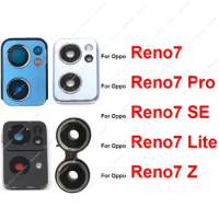 Back Camera Glass Lens Cover For OPPO Reno 7 Pro 7Lite 7Se 7Z 4G 5G Rear Main Camera Lens Glass + Frame with Sticker Glue Parts