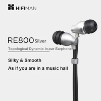 Original Hifiman RE800 Silver Wired Earphones Hifi Topological Dynamic In-Ear Monitor Headphones With 3.5mm Plug