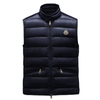 【MONCLER】男款 GUI 拉鍊羽絨背心-深藍色(1號、2號、3號、4號、5號、6號、7號)