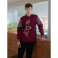 Kemeja Bordir Pria NUC.ID Salahudin 03 (Maroon)