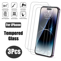 3Pcs Protective glass For iPhone 15 14 13 12 11 Pro Max XS XR Mini screen protector Tempered glass For iphone 7 8 14 Plus glass