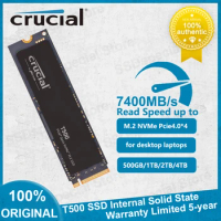 Original Crucial SSD T500 500GB 1TB 2TB Gen4 NVMe M.2 Internal Gaming SSD Read Up to 7300MB/s for PC Laptop Desktop Compatible