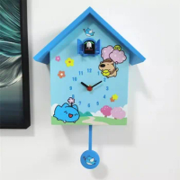 Cartoon Style Children's Cuckoo Clock Cuckoo Calls on The Hour Personality Wall Clocks Anime Style Children's Room Decorations