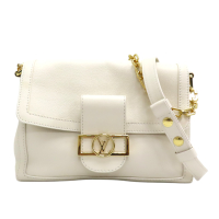 【二手名牌BRAND OFF】LOUIS VUITTON LV 路易威登 白色 牛皮 Dauphine Soft MM 肩背包 M25050