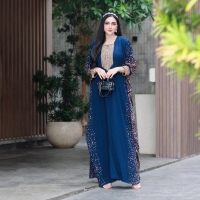 Kaftan Batik Kaftan Gamis Jumbo Kaftan Rayon Gamis Renda Sultan viral Muslim Wanita Dress Navy Katun